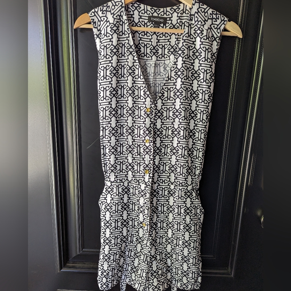 bebe Black and White Romper